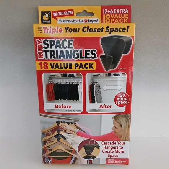 As Seen On TV Other - Space Triangles 18-Pack Closet Hanger Spacers
